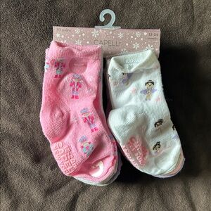 Capelli Baby Girl Socks Set - Pink and White
